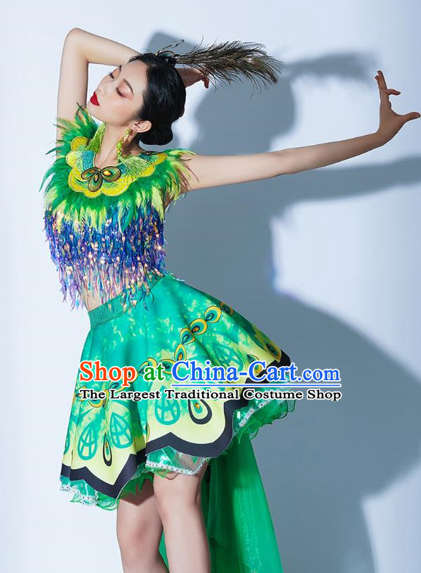 Green Parade Performance Costumes Women Group Performance Costumes Opening Dance Song Dance Performance Costume Female Tutu Skirt