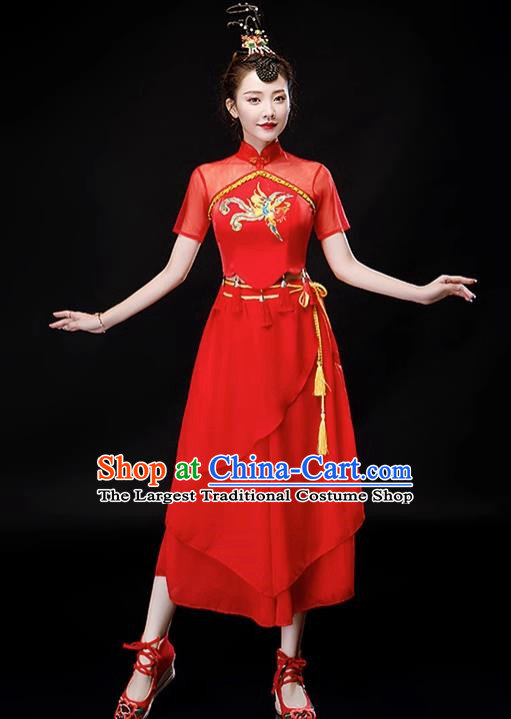 Drumming Costumes Square Dance Costumes Jiaozhou Yangko Dance Costumes Waist Drum Costumes Chinese Style Classical Dance Costumes