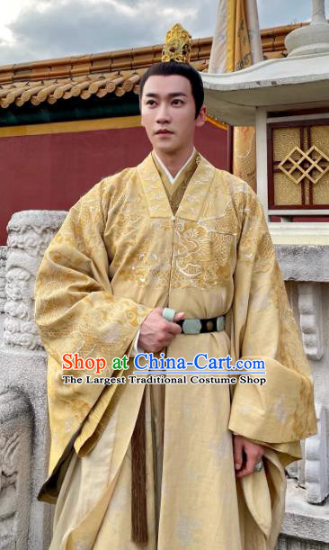 China Romantic Drama My Sassy Princess King Liu Wang Clothing Ancient Crown Prince Golden Costumes