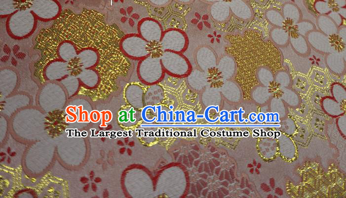 Pink Chinese New Year Costume Cloth Classical Plum Blossom Pattern Material Traditional Design Brocade Fabric