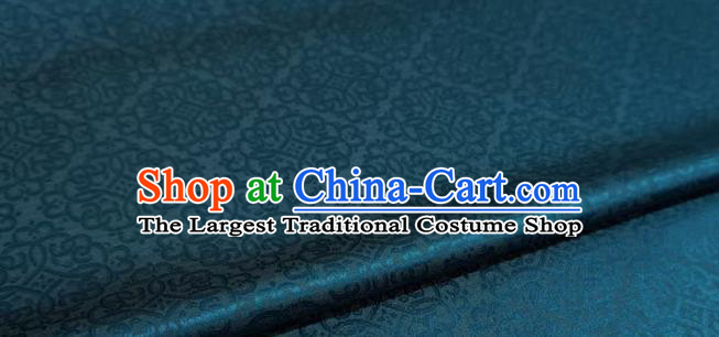 Peacock Blue Chinese Classical Lucky Clouds Pattern Material Traditional Design Brocade Fabric Ancient Hanfu Cloth