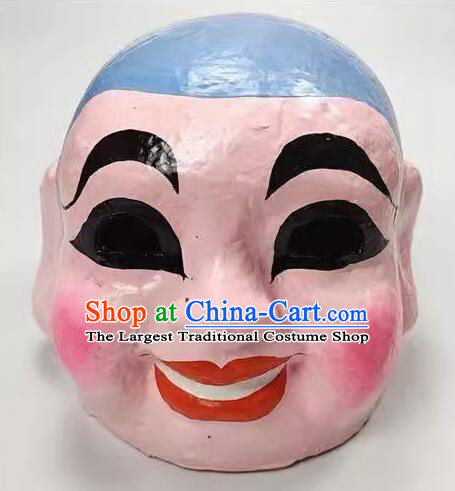 Handmade Happy Monk Mask Chinese New Year Parade Da Tou Fut Mask