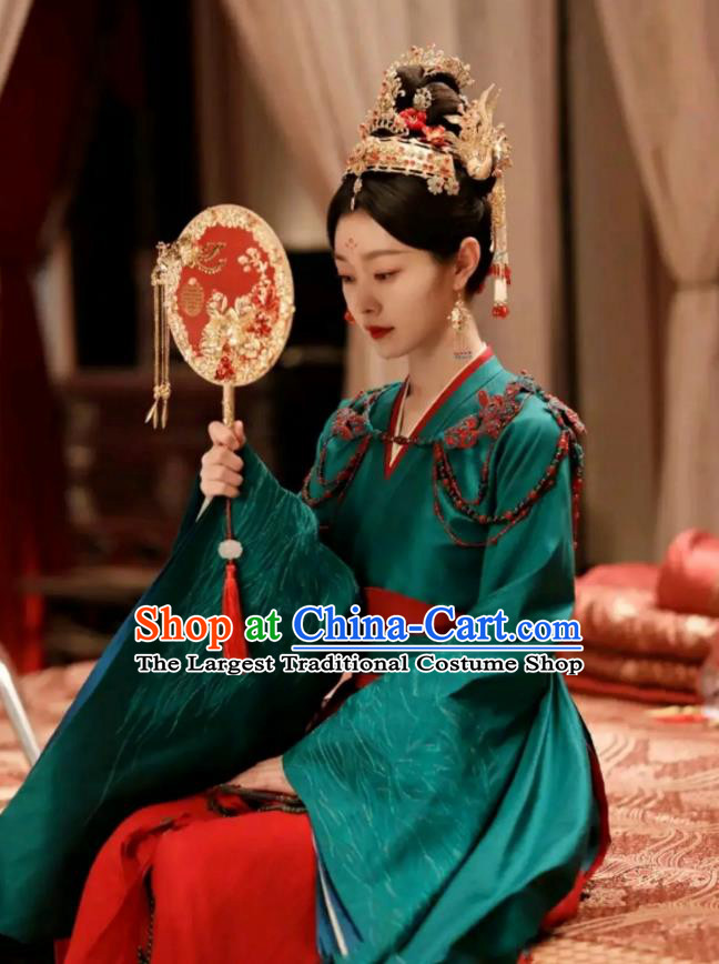 TV Series Destined Chang Feng Du Liu Yu Ru Wedding Dress Chinese Song Dynasty Bride Costumes Ancient Noble Woman Clothing