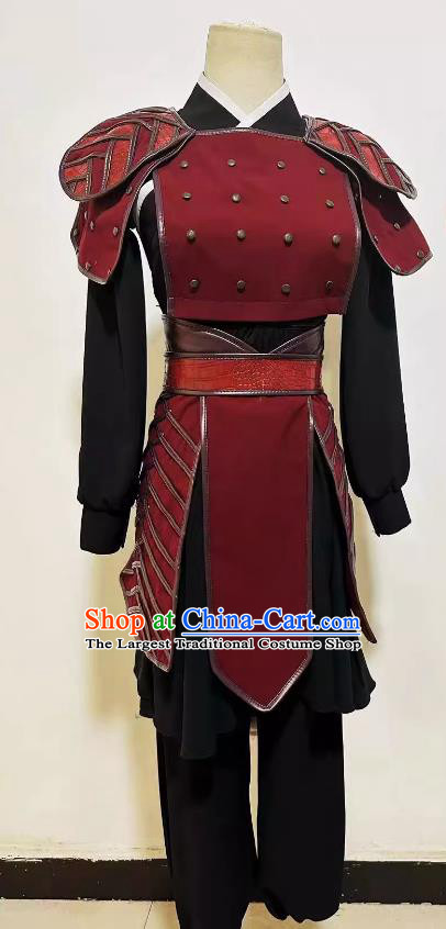 China Ancient Female Warrior Clothing Top Stage Performance Costume Woman Group Dance Outfit