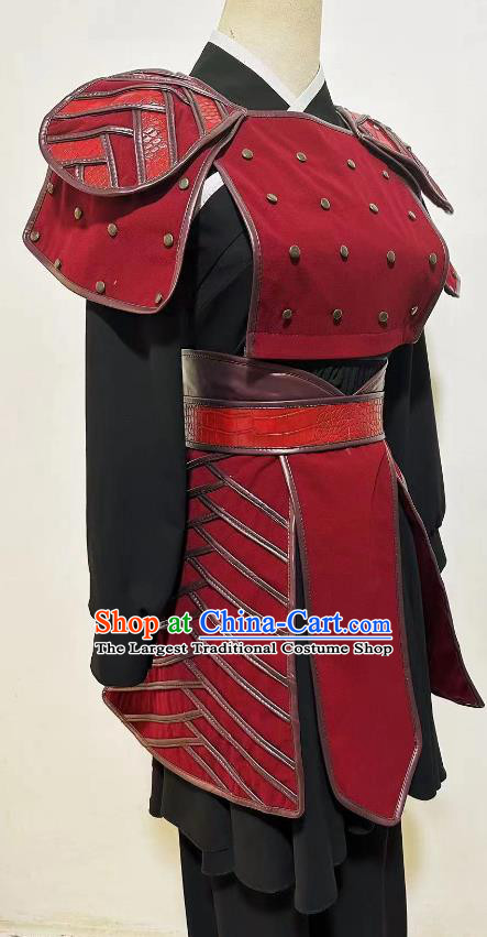 China Ancient Female Warrior Clothing Top Stage Performance Costume Woman Group Dance Outfit