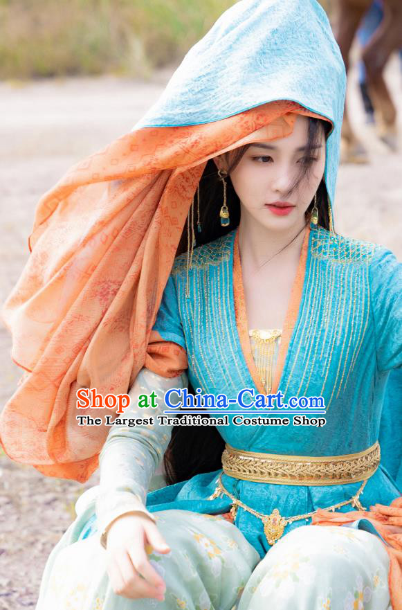 Xianxia Drama Till The End of The Moon Goddess Ye Xiwu Blue Dresses China Ancient Fairy Garment Costumes