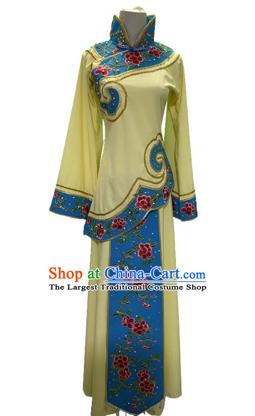 China Folk Dance Yellow Outfit Woman Yangko Dance Costume Group Stage Performance Clothing