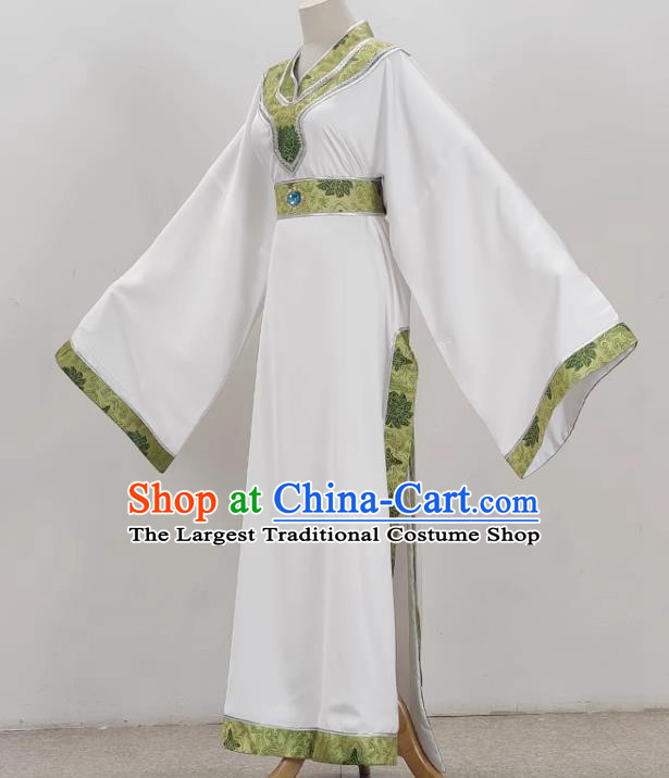 Drama White Niche Round Neck Plain Jacket Ancient Costume Film And Television Shaoxing Opera Huangmei Opera Performance Costume