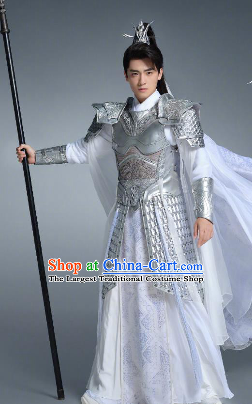 China Xianxia TV Series Ancient Young General Armor Costumes Till The End of The Moon Warrior Ye Qingyu Replica Clothing