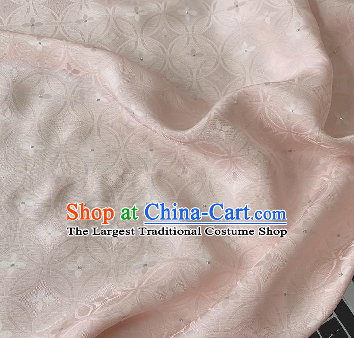 Pink China Cheongsam Brocade Material Classical Copper Cash Design Silk Fabric Traditional Mulberry Silk