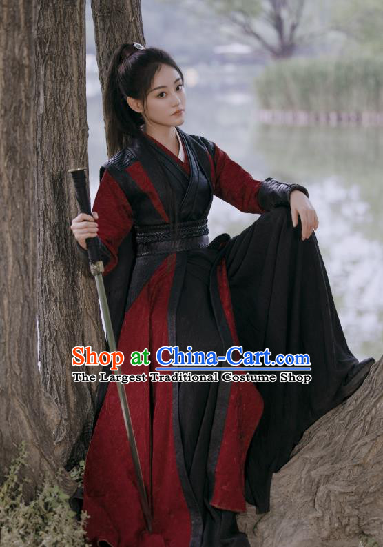 China Hanfu Clothing Romantic TV Series Miss The Dragon Gu Qingyan Dress Ancient Female Swordsman Costumes