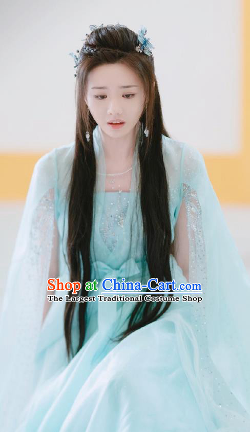 China Ancient Royal Princess Clothing Romantic TV Series Miss The Dragon Qing Qing Dress Goddess Costumes