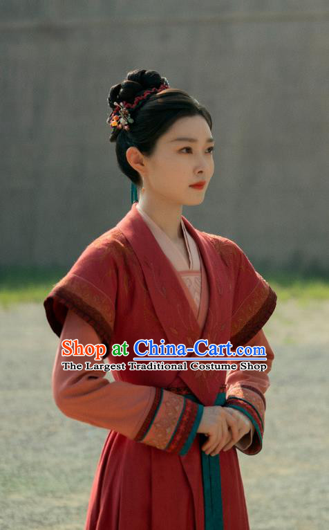 TV Series Destined Chang Feng Du Liu Yu Ru Chinese Song Dynasty Young Mistress Red Costumes Ancient Woman Clothing