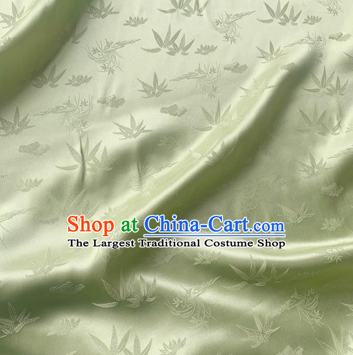Chinese Style Classical Bamboo Pattern Cheongsam Cloth Light Green Mulberry Silk Material Silk Fabric