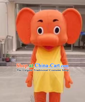 Customized Orange Elephant Mascot Walking Event Baby Elephant Props Advertising Animal Cartoon Elephant Puppet Costumes For People To Wear Puppet Costumes