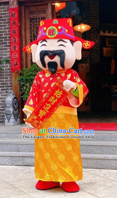 Year of The Dragon God of Wealth Adult Annual Party Celebration Good Cartoon People Wear Walking Doll Costumes New Year Performance Props Doll Costumes