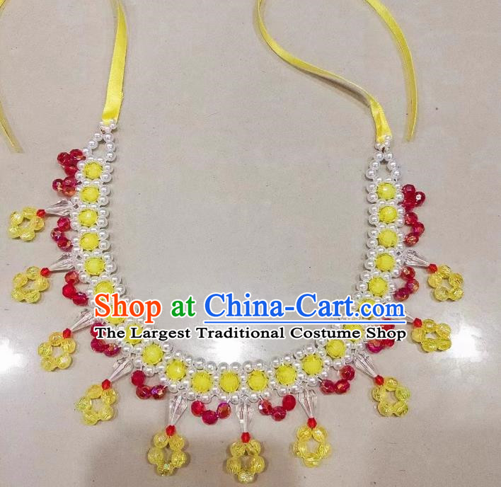 Yellow Yangko Series Accessories Princess Style Forehead Chain Necklace Set Duo Opera Necklace Forehead Chain