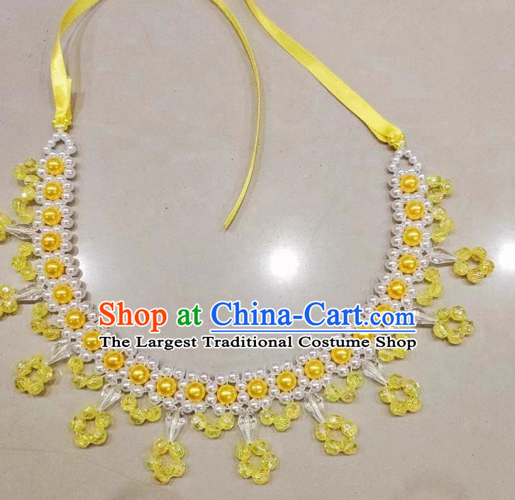 Yellow Yangko Series Accessories Princess Style Forehead Chain Necklace Set Duo Opera Necklace Forehead Chain