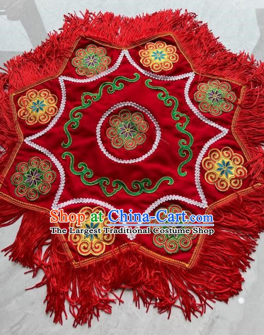 Red Yangko Supplies Northeastern Two Person Yangko Singer Silk Turban Double Sided Flower Yarn Fabric