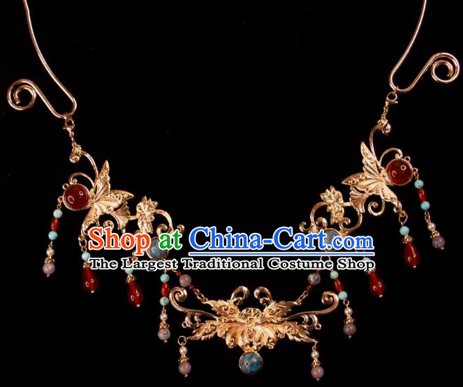 China Ming Dynasty Court Woman Jewelry Handmade Hanfu Necklace Ancient Empress Necklet