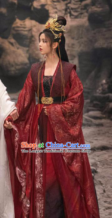 Drama Chong Zi Yang Chaoyue Wedding Dress China Ancient Fairy Queen Costumes