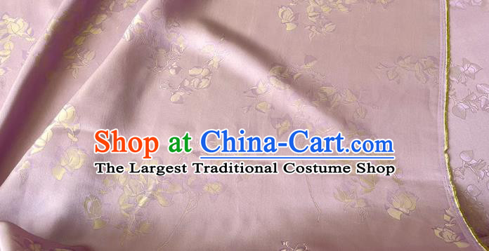 Pink China Classical Peach Blossom Pattern Silk Cheongsam Fabric Traditional Material