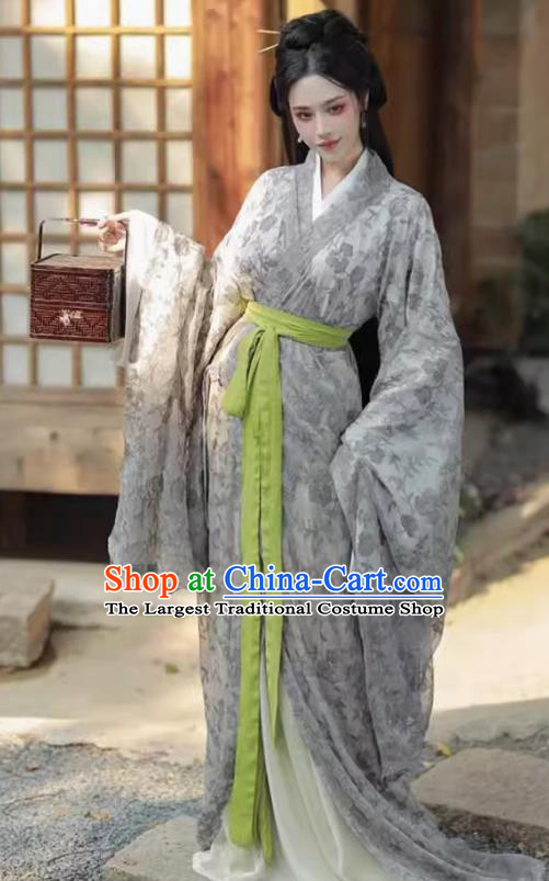 China Warring States Period Court Woman Costume Ancient Palace Beauty Clothing Traditional Hanfu Robe