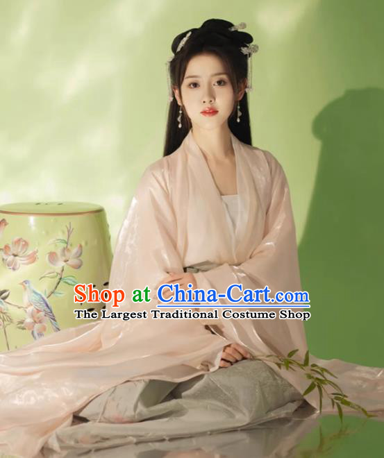 China Jin Dynasty Palace Lady Clothing Ancient Princess Costumes Traditional Hanfu Wide Sleeve Dress