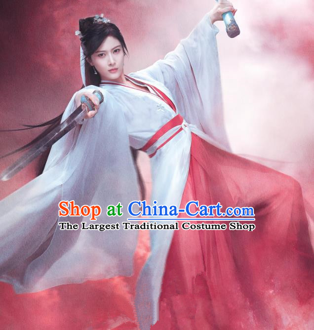 Drama Chong Zi Demon Woman Yin Shui Xian Clothing China Traditional Hanfu Young Lady Dresses Ancient Female Warrior Costumes