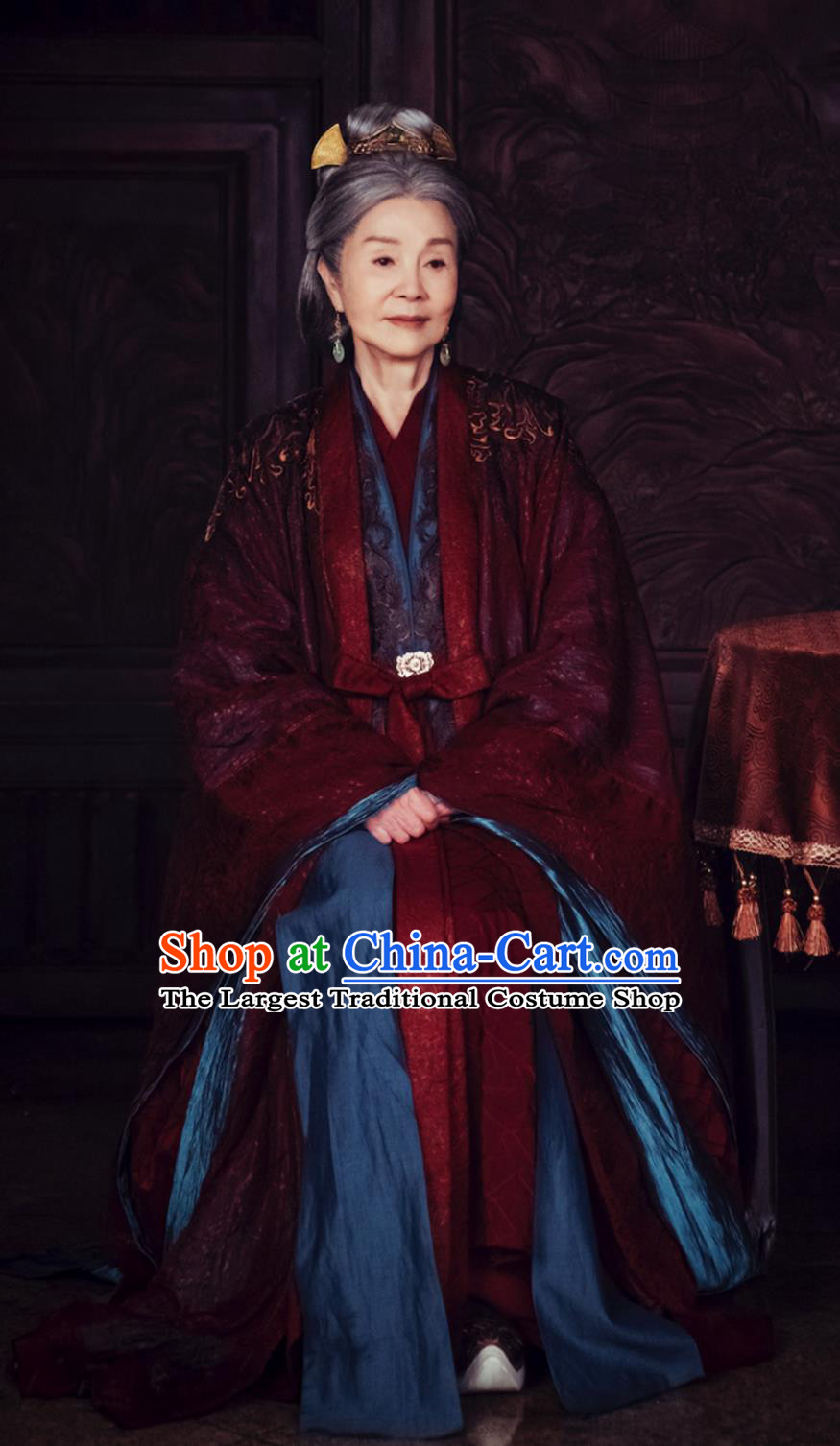 Ancient China Dowager Countess Clothing Traditional Chinese Hanfu TV Series Qing Yu Nian Noble Woman Costume
