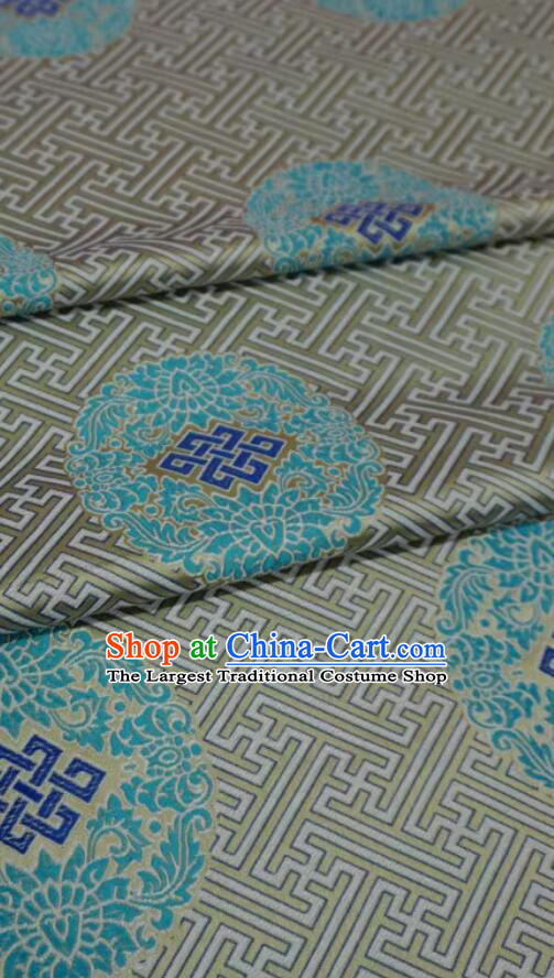 Classical Tibetan Robe Brocade Buddhism Lucky Swastika Pattern Dark Golden Cloth Traditional Chinese Fabric