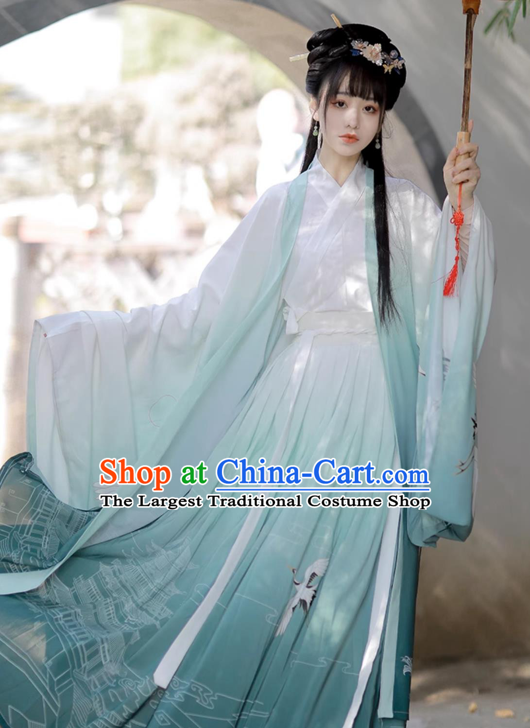 Chinese Jin Dynasty Clothing Traditional Green Hanfu Dress Ancient China Swordsman Costume