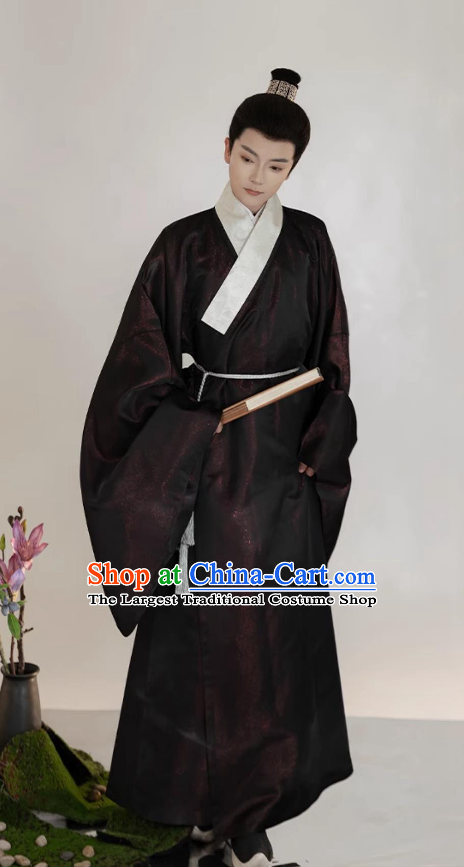 Chinese Ming Dynasty Priest Frock Ancient China Scholar Costume Traditional Male Hanfu Robe