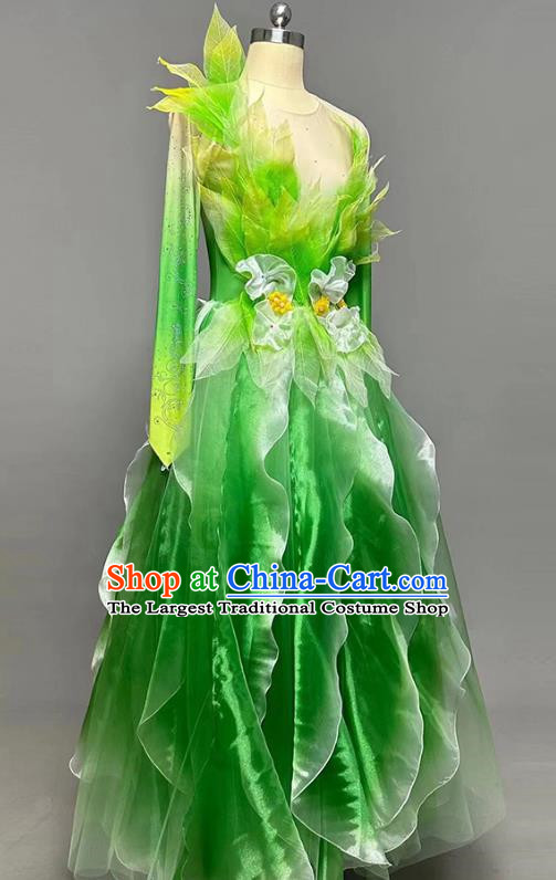 Opening Dance Big Swing Skirt Dance Costume High End Dress Green Costume Large Stage Party Modern Dance