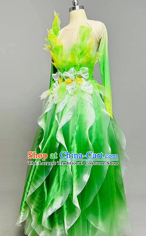 Opening Dance Big Swing Skirt Dance Costume High End Dress Green Costume Large Stage Party Modern Dance