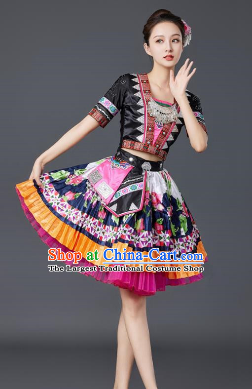 Miao Dance Costumes Minority Style Costumes Tujia And Yi Adult Stage Performance Costumes