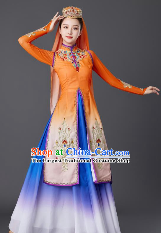 Xinjiang Minority Uyghur Dance Costumes Performance Costumes High End China Ethnic Style Performance Costumes