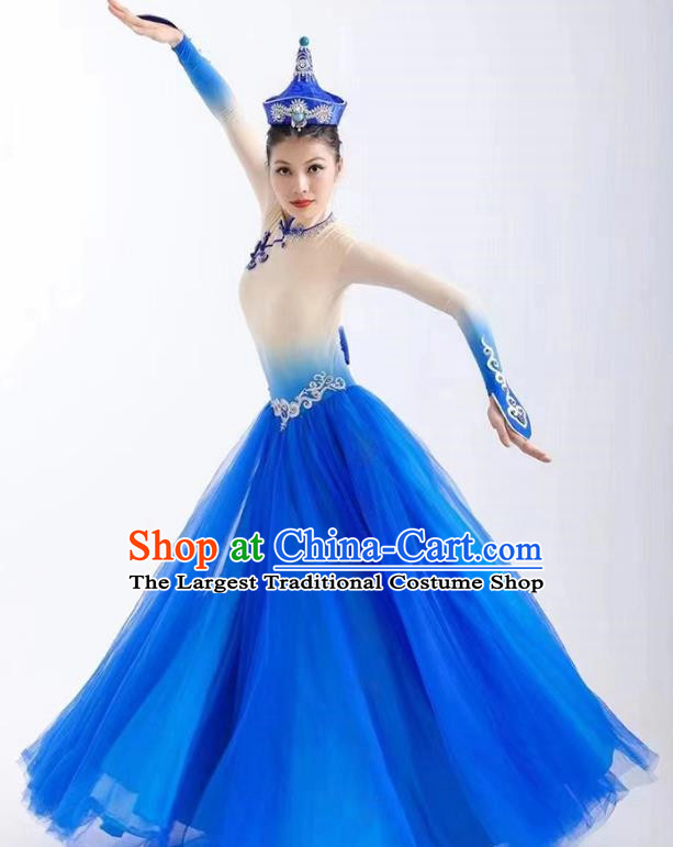 Mongolian Dance Costumes The Splendor Of Life China Ethnic Style Stage Costumes Large Swing Skirts Art Test Costumes