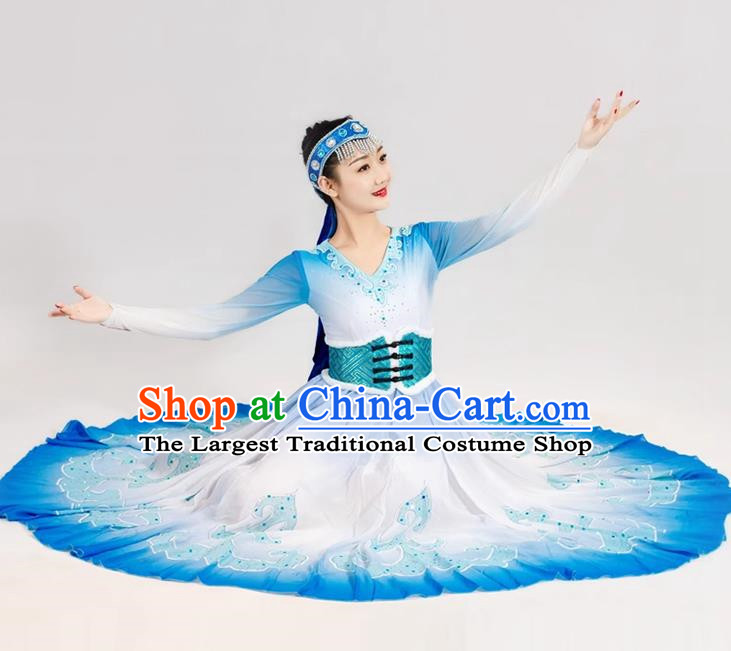 Mongolian Dance Costumes Swan Dance Repertoire Stage Costumes China Ethnic Minority Women Costumes China Ethnic Performance Costumes