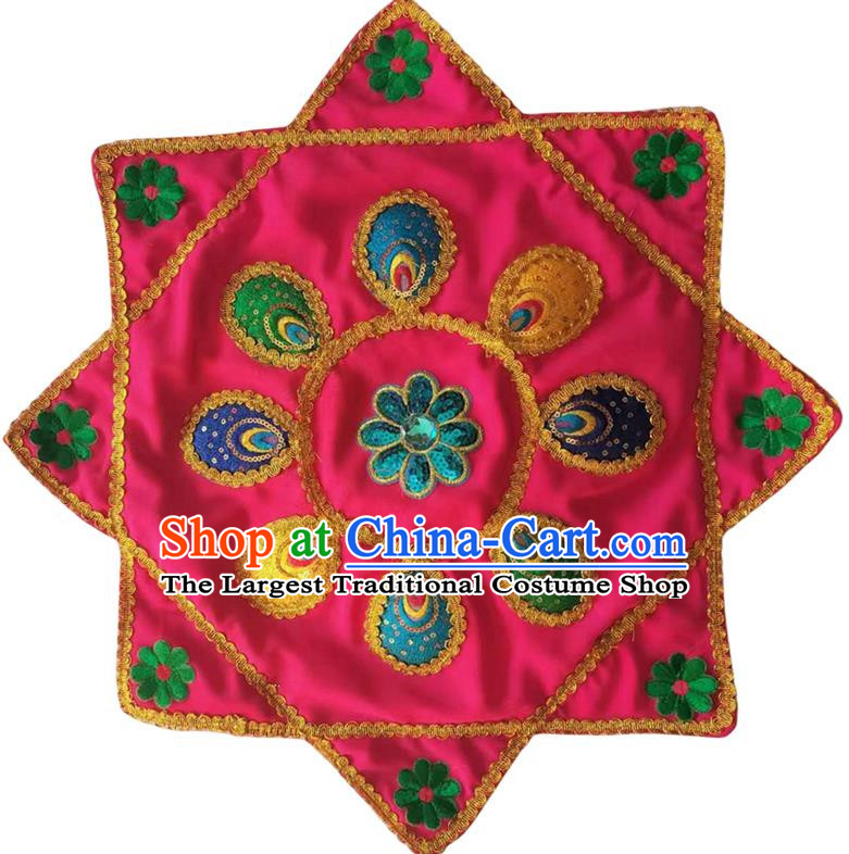 Rose Red Handkerchief Flower Dance Two Person Handkerchief Dance Square Dance Grade Examination Special Northeastern Chinese Yangko Octagonal Scarf
