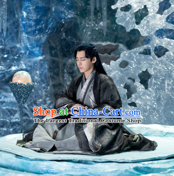 TV Drama Chinese Ancient Hero Costumes Mirror A Tale of Twin Cities Young Leader Su Mo Black Clothing