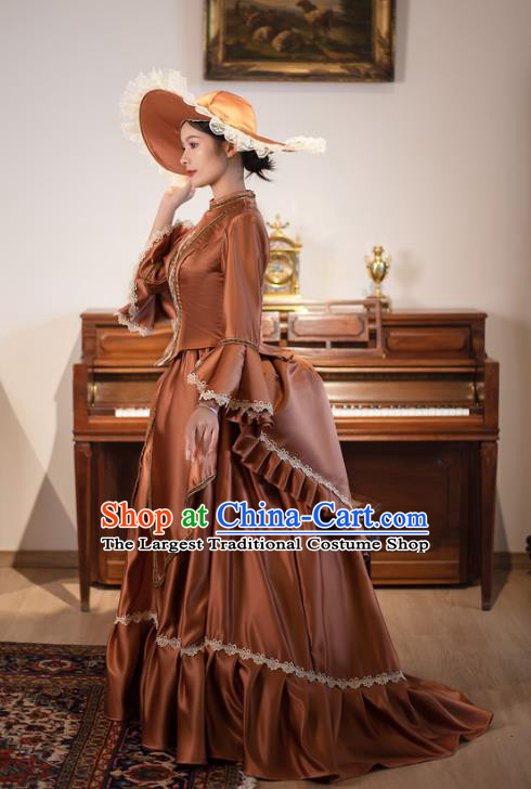 European 19th Century Retro Aristocratic Dress Court Costume Drama Basil Dress Classical Long Dress