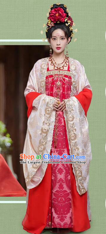 Chinese TV Series Royal Rumours Crown Princess Hua Liu Li Costumes Ancient Tang Dynasty Court Woman Clothing