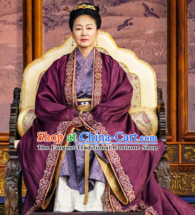 TV Series The Imperial Age Empress Ma Purple Dress Chinese Ancient Ming Dynasty Court Woman Clothing