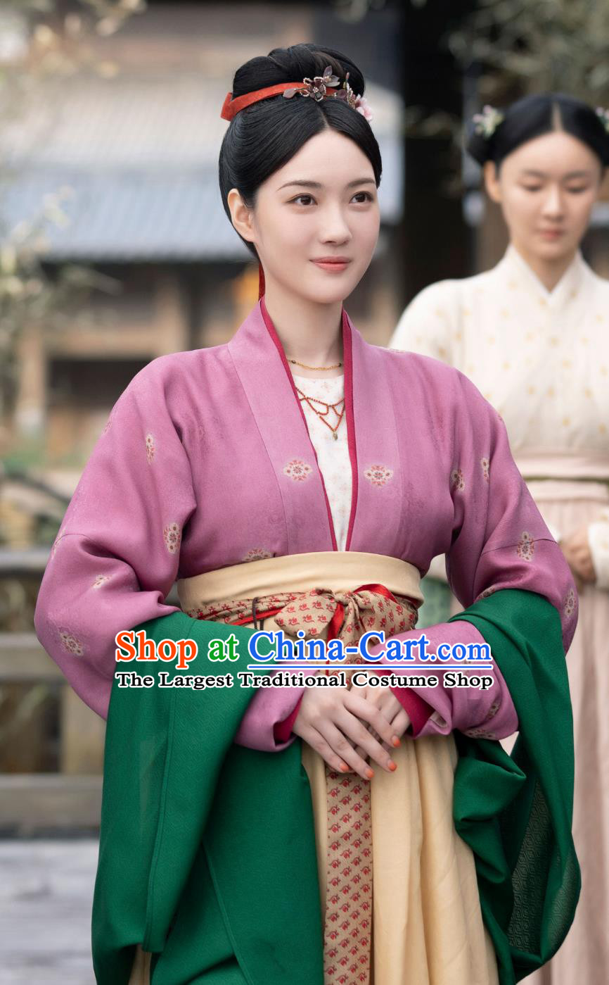 TV Series Scent Of Time Ancient Noble Concubine Meng Yi Fei Costumes Chinese Song Dynasty Young Woman Hanfu Clothing