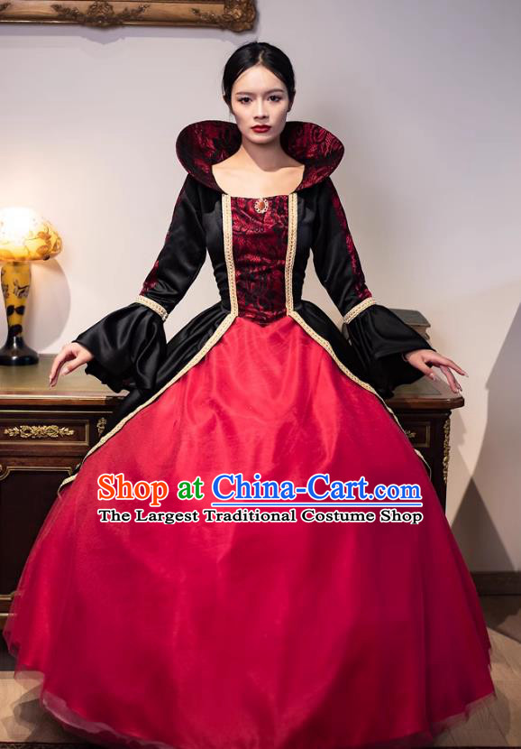 European Court Costume 19 Middle Ages British Nobility Retro Dark Gothic Halloween Dress