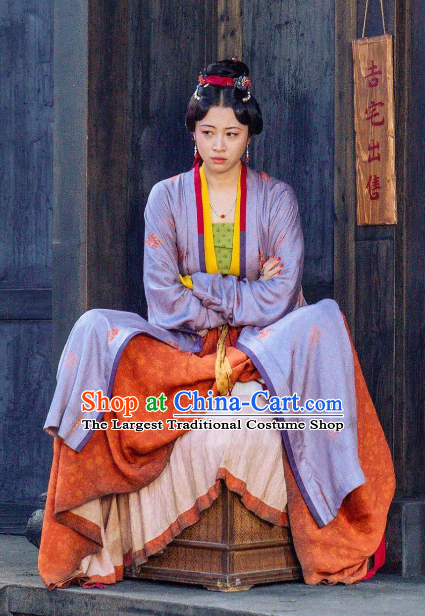 Chinese Song Dynasty Young Woman Hanfu Clothing Ancient Drama 2023 Hilarious Family Eldest Sister Chun Jin Rong Costumes