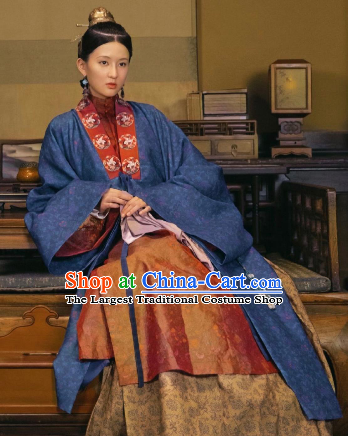 Chinese Traditional Ming Dynasty Noble Woman Costumes TV Series Song of Youth Ancient Young Mistress Sun You Rong Dress Clothing