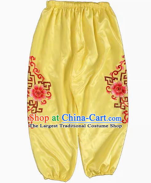 Yellow Chaoshan Armed Yingge Trousers Dance Costume Trousers To Welcome The Master Costume Parade Trousers Martial Arts Performance Costumes