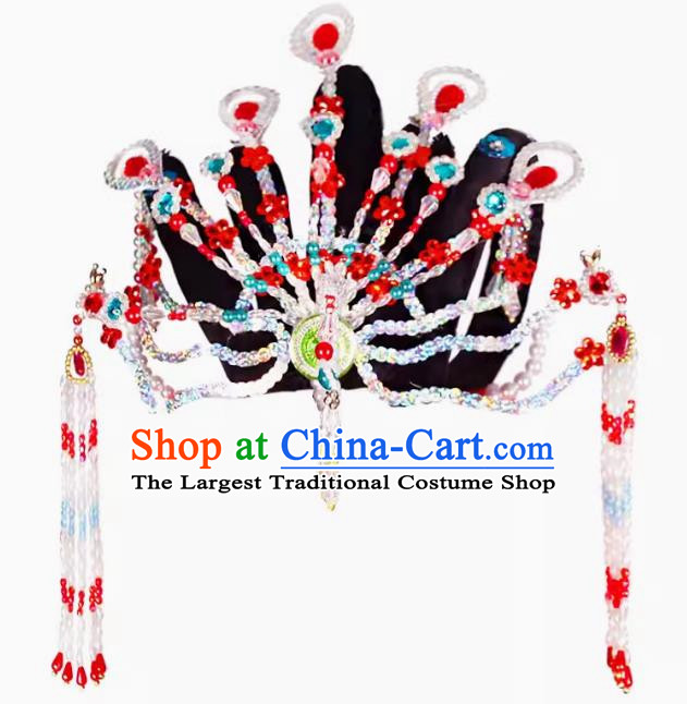Peking Opera Costumes Phoenix Headdress Huangmei Opera Accessories Crown Opera Costume Lady Maid Fairy Hua Dan Wig Headgear
